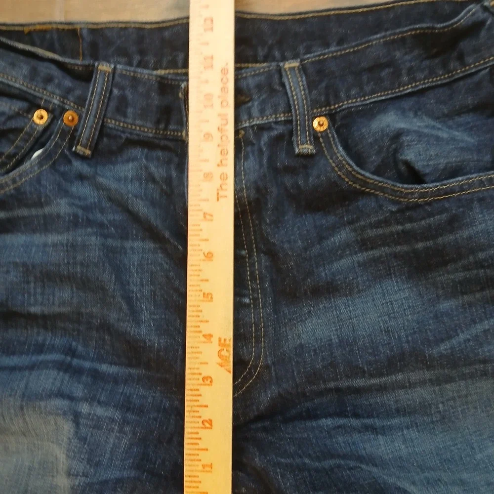 Levi's 501 Jeans Men 34x30 (FITS 31x28) Dark Blue Button Fly Straight Leg Denim
